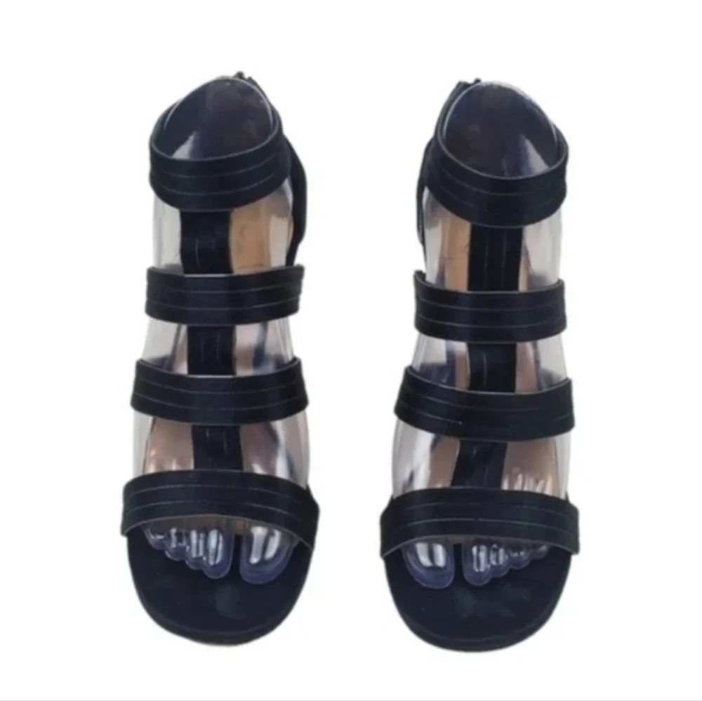 Via Spiga black cage heel sandals